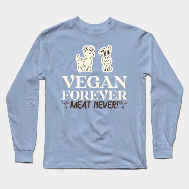 Vegan Veganism Vegetarian Say No To Meat Long Sleeve T-Shirt by Tip Top Tee's